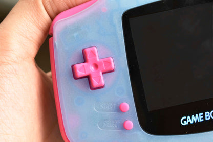 Extra Mods And IPS Backlit LCD GBA Mod Nintendo GameBoy Advance Blue Glow In Dark Pink Buttons