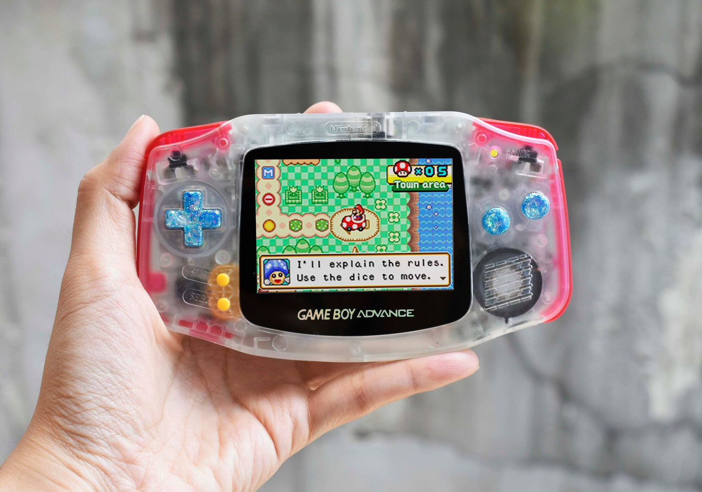 Extra Mods IPS Backlit LCD GBA Nintendo Game Boy Advance Clear Shell Colorful Buttons