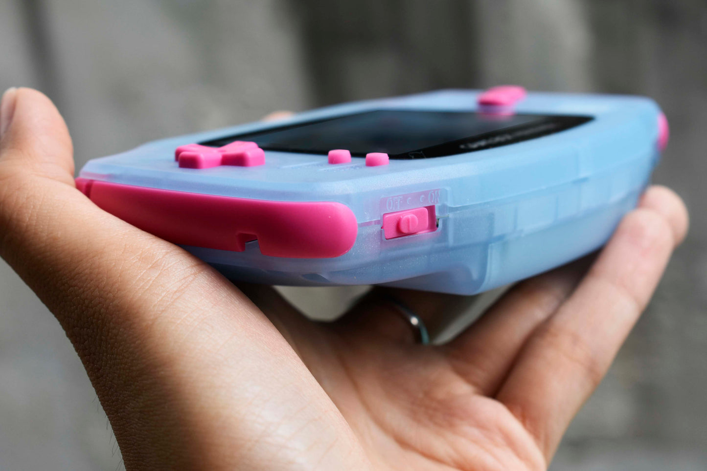 Extra Mods And IPS Backlit LCD GBA Mod Nintendo GameBoy Advance Blue Glow In Dark Pink Buttons