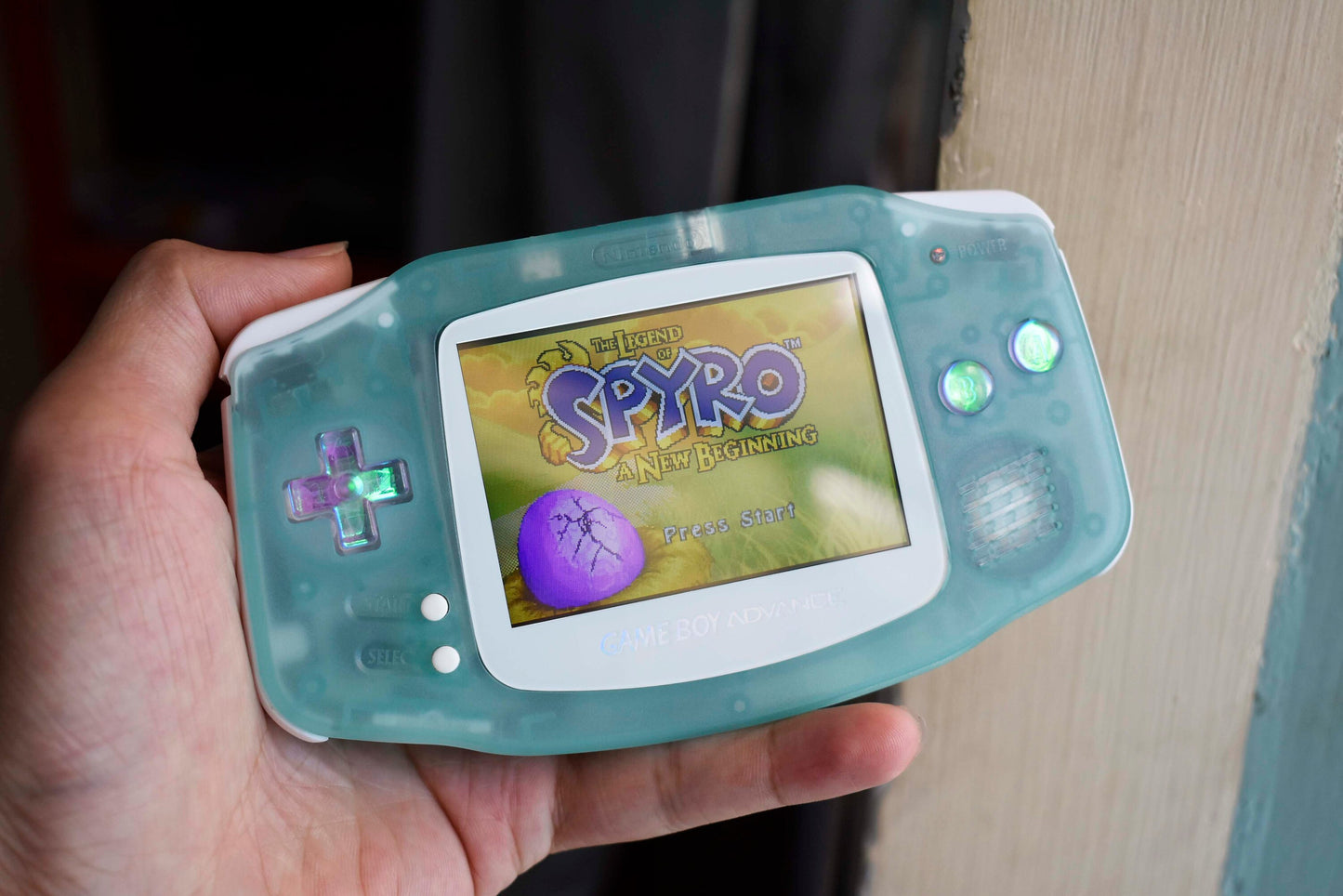 Extra Mods And IPS Backlit LCD GBA Mod Nintendo GameBoy Advance Glow In Dark Turquoise Shell Cool Opal Buttons