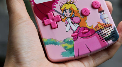 Funnyplaying Retro Pixel IPS Q5 Game Boy Color With Laminated Lens Nintendo GBC Plus Extra Mods Princess Peach