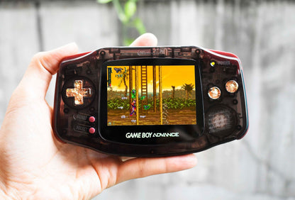 Extra Mods And IPS Backlit LCD GBA Mod Nintendo GameBoy Advance Mirror Brown Shell With Mirror Glitty Brown Buttons