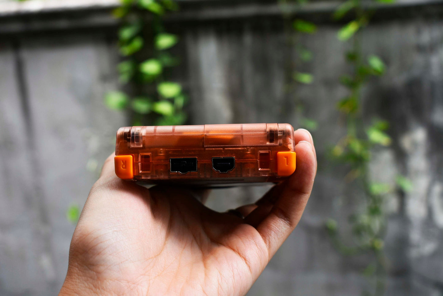 Backlit IPS GBAsp Mod Nintendo GameBoy Advance SP Translucent Salmon Orange Shell Matte Black Buttons