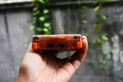 Backlit IPS GBAsp Mod Nintendo GameBoy Advance SP Translucent Salmon Orange Shell Matte Black Buttons