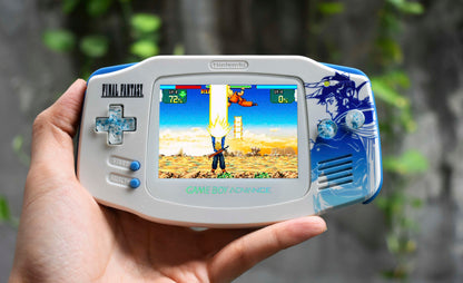 Extra Mods And IPS Backlit LCD GBA Mod Nintendo GameBoy Advance Final Fantasy Blue Theme