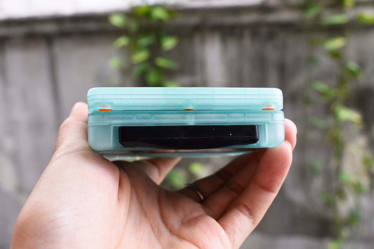 Backlit IPS GBAsp Mod Nintendo GameBoy Advance SP Turquoise Glow in Dark Orange Buttons