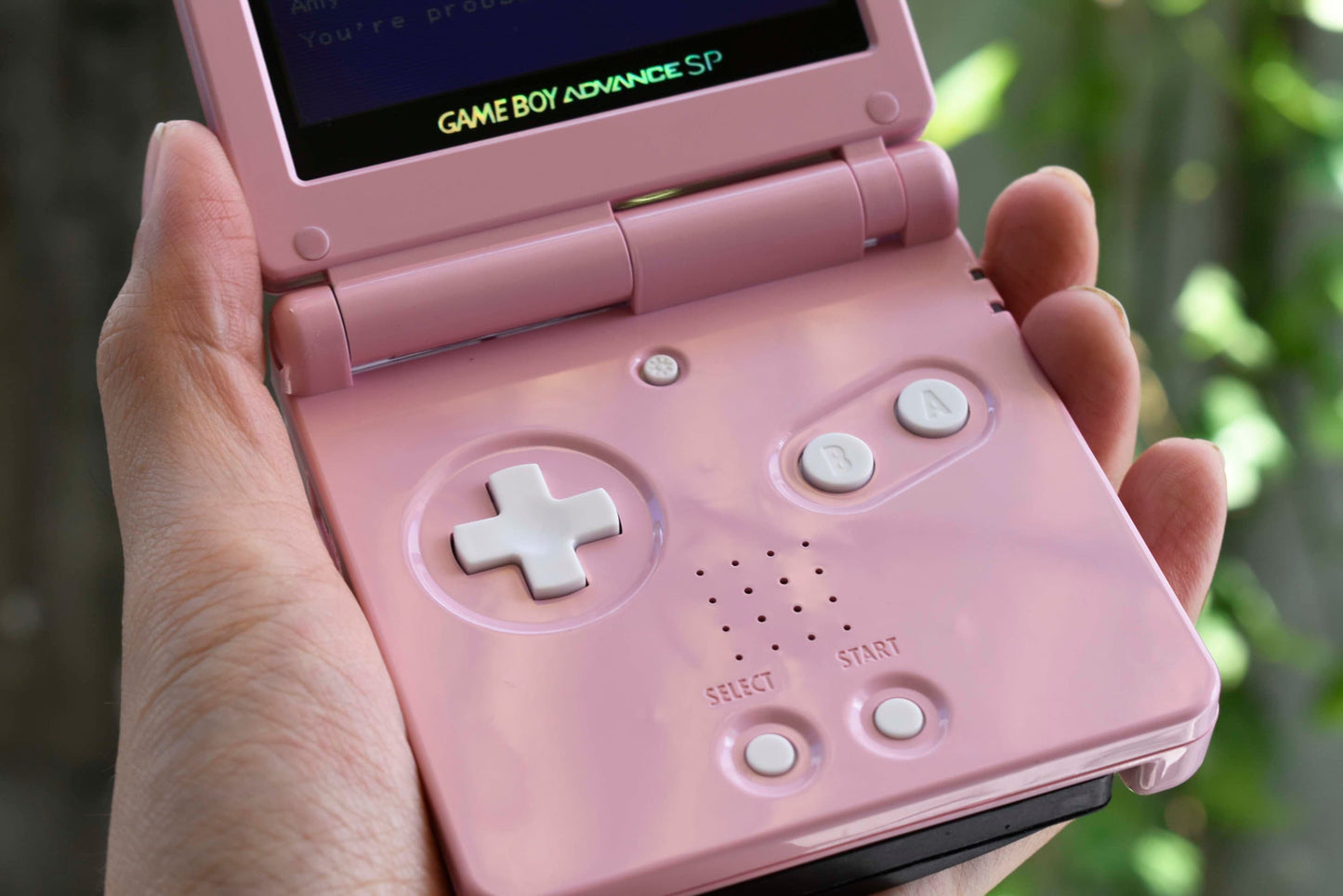 Backlit IPS GBAsp Mod Nintendo GameBoy Advance SP Mirror Baby Pink