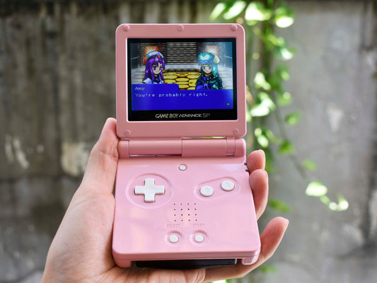 Backlit IPS GBAsp Mod Nintendo GameBoy Advance SP Mirror Baby Pink