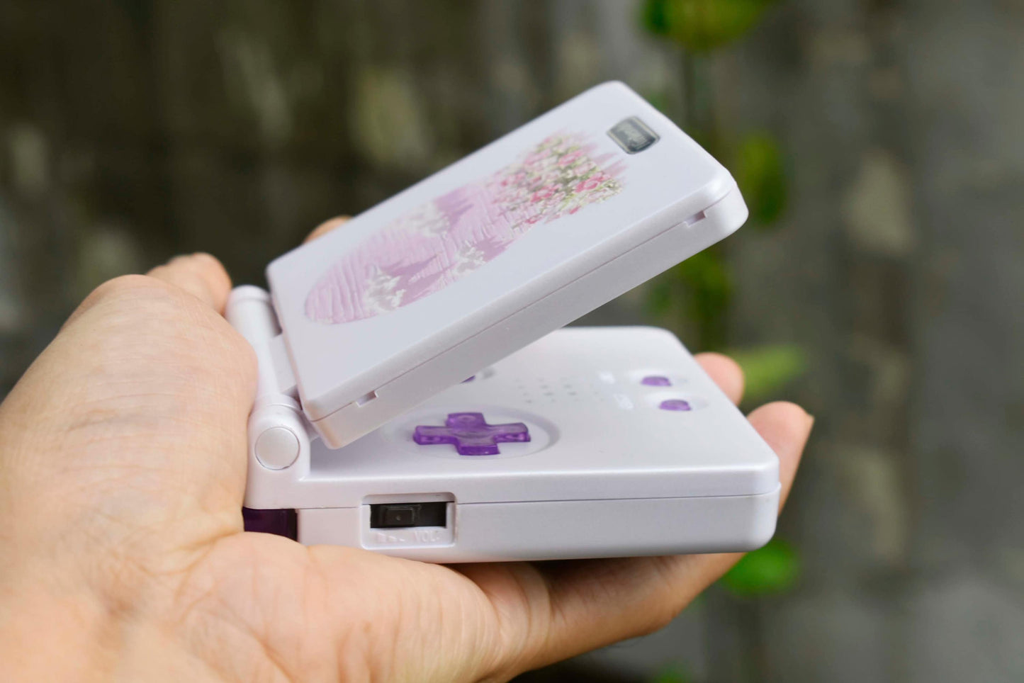 Backlit IPS GBAsp Mod Nintendo GameBoy Advance SP Flowers And The Moon