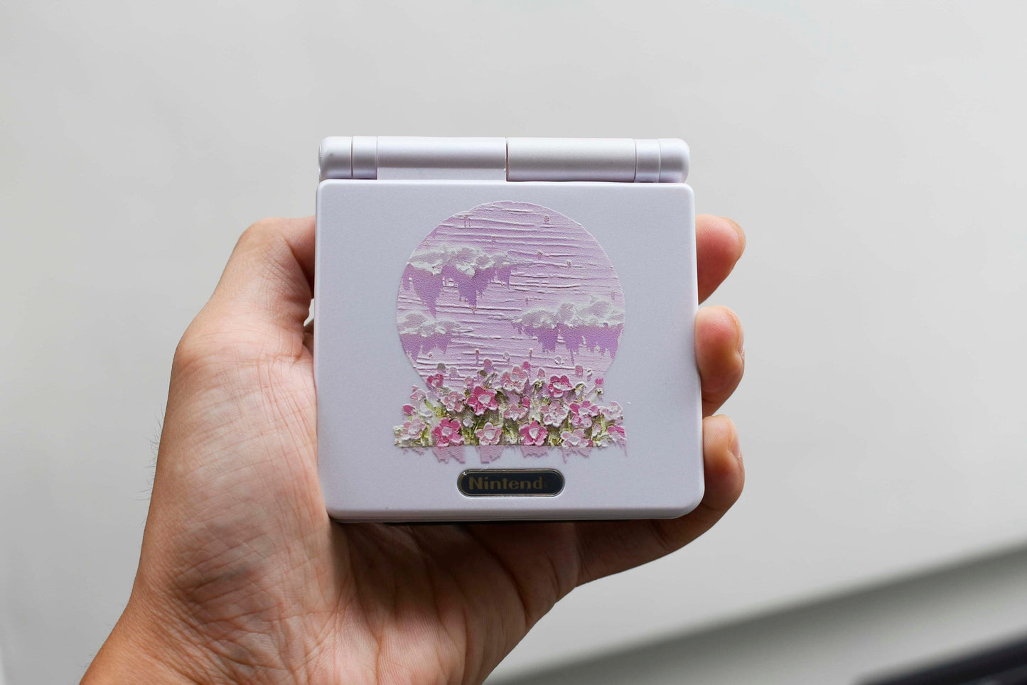 Backlit IPS GBAsp Mod Nintendo GameBoy Advance SP Flowers And The Moon