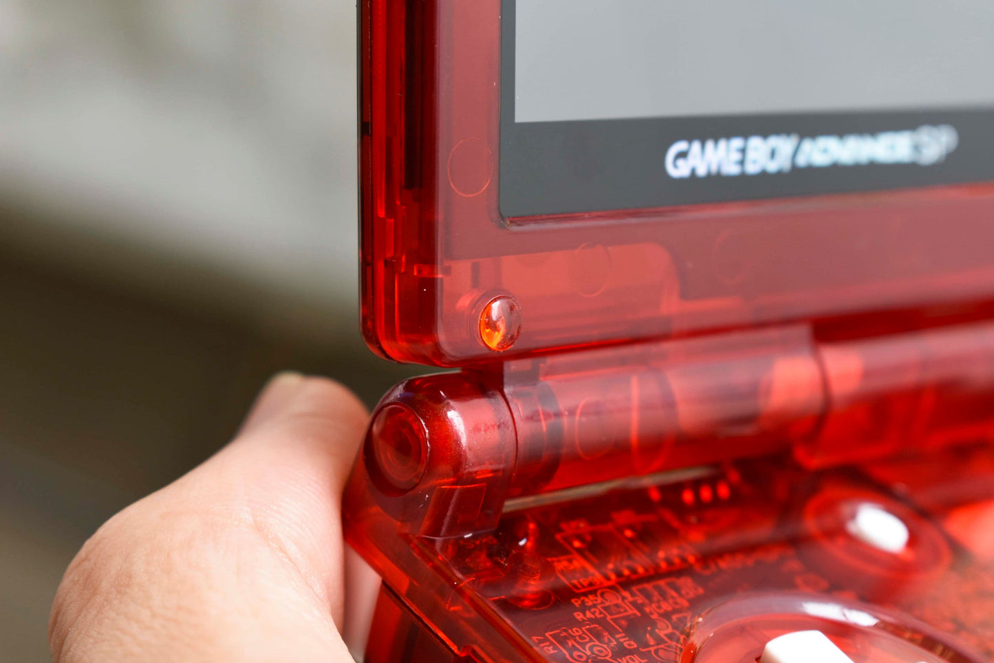 Backlit IPS GBAsp Mod Nintendo GameBoy Advance SP Mirror Clear Red