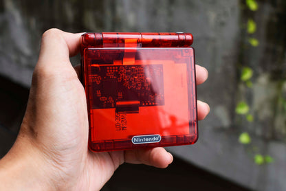 Backlit IPS GBAsp Mod Nintendo GameBoy Advance SP Mirror Clear Red