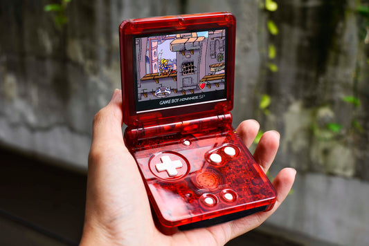 Backlit IPS GBAsp Mod Nintendo GameBoy Advance SP Mirror Clear Red