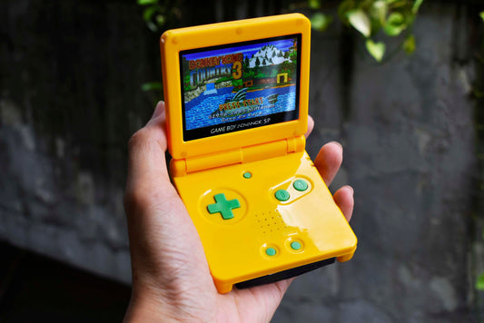 Backlit IPS GBAsp Mod Nintendo GameBoy Advance SP Mirror Yellow