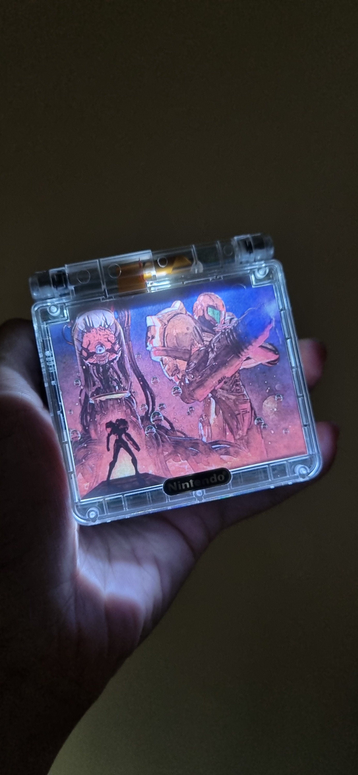 Backlit IPS GBAsp Mod Nintendo GameBoy Advance SP LED Lamp Metroid