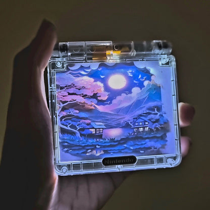 Backlit IPS GBAsp Mod Nintendo GameBoy Advance SP LED Lamp 3D Traditional Village