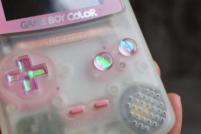 Retro Pixel IPS Q5 Game Boy Color Nintendo GBC Plus Extra Mods Milky White Glow In Dark Shell Cool Opal Buttons