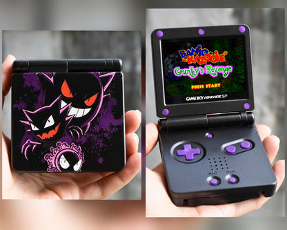 Backlit IPS GBAsp Mod Nintendo GameBoy Advance SP - Gengar Model