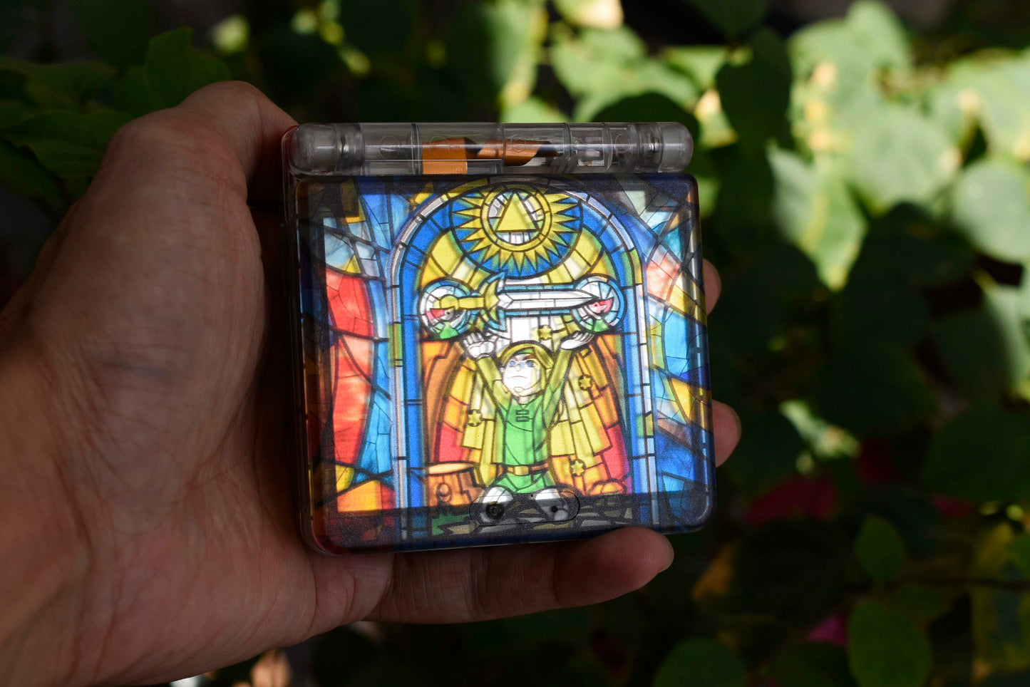 Backlit IPS GBAsp Mod Nintendo GameBoy Advance SP Mirror Clear Shell Ancient Legend Of Zelda