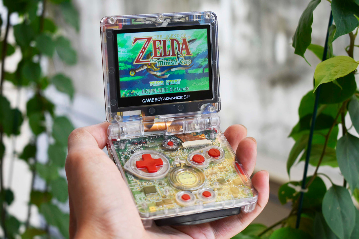 Backlit IPS GBAsp Mod Nintendo GameBoy Advance SP Mirror Clear Shell Ancient Legend Of Zelda