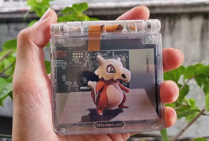 Backlit IPS GBAsp Mod Nintendo GameBoy Advance SP Mirror Clear Cubone Pokemon