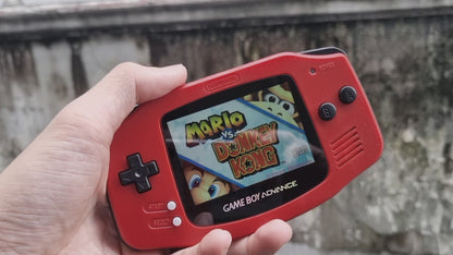 Extra Mods IPS Backlit LCD GBA Nintendo Game Boy Advance Watermelon Red