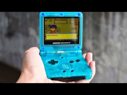 Backlit IPS GBAsp Mod Nintendo GameBoy Advance SP Ocean Blue Red Buttons