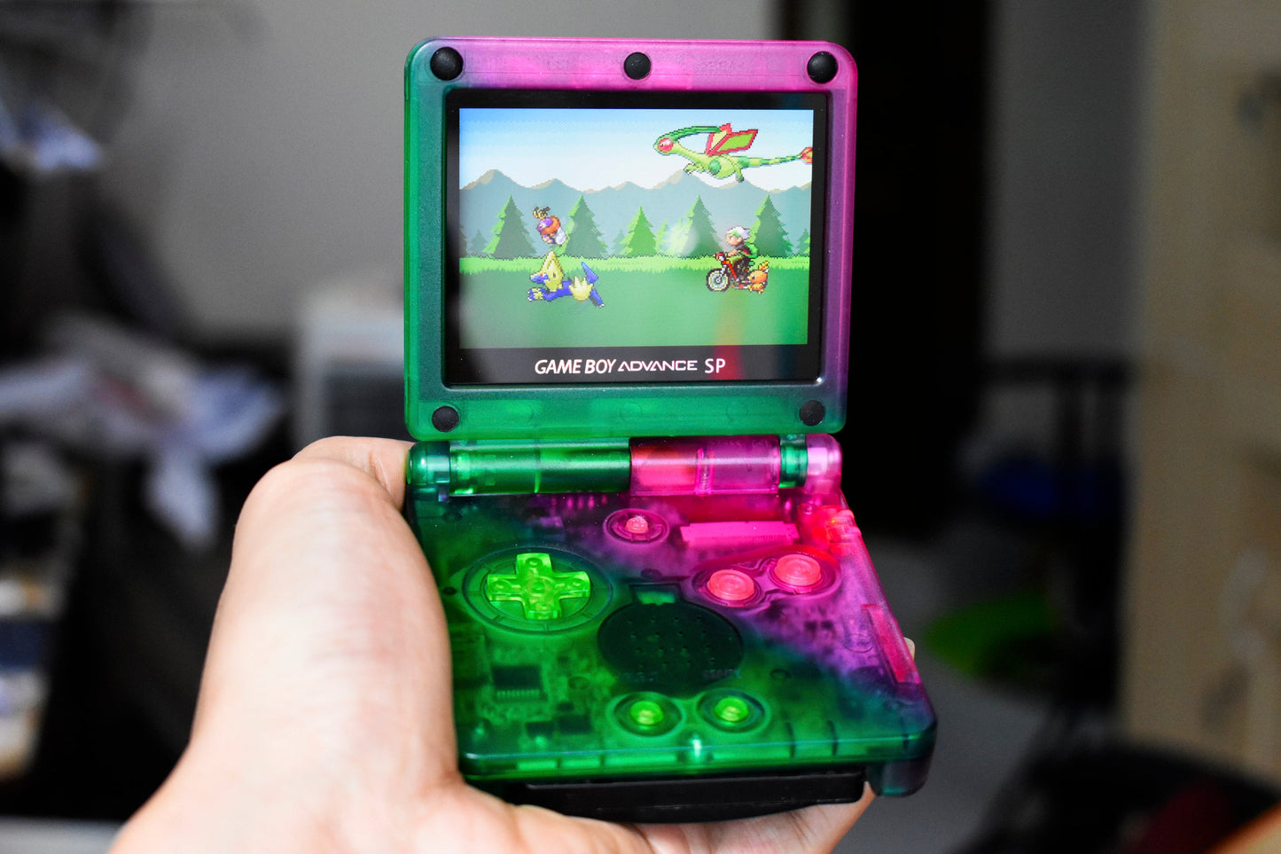 Backlit IPS GBAsp Mod Nintendo GameBoy Advance SP Celebi And Mew