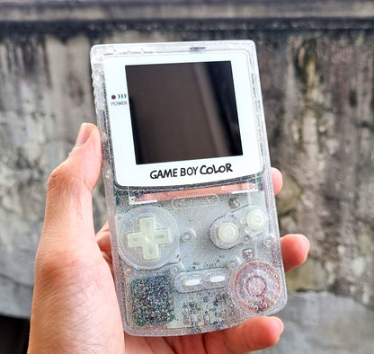 Retro Pixel IPS Q5 Game Boy Color Nintendo GBC Plus Extra Mods Glitty Glow In The Dark Buttons