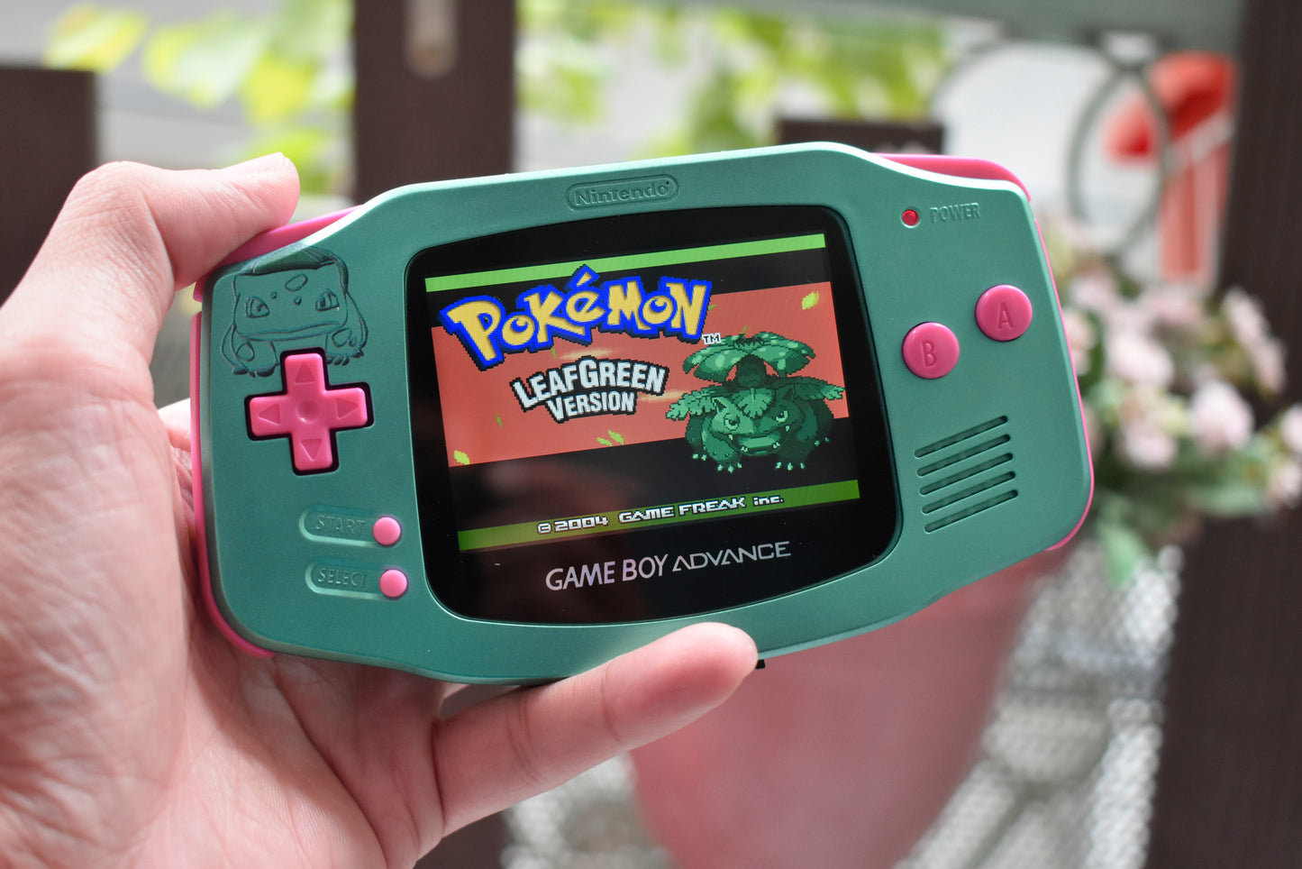 Extra Mods And IPS Backlit LCD GBA Mod Nintendo GameBoy Advance Bulbasaur Edition