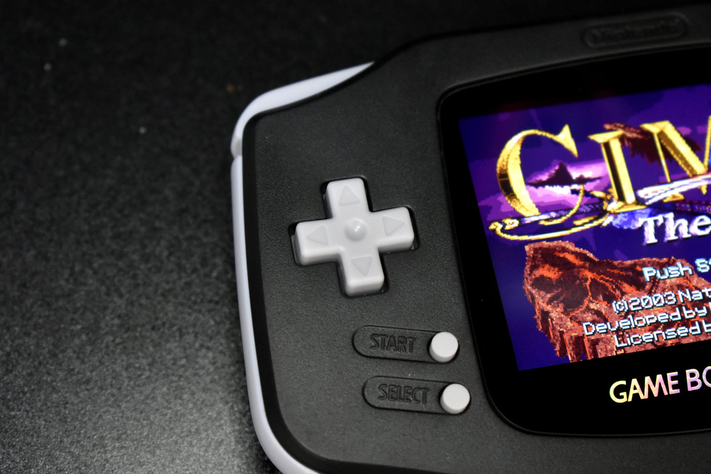 Extra Mods And IPS Backlit LCD GBA Mod Nintendo GameBoy Advance Black Shell Gray Buttons
