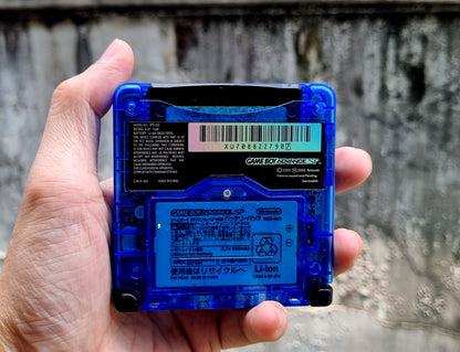 Backlit IPS GBAsp Mod Nintendo GameBoy Advance SP Mirror Clear Royal Blue