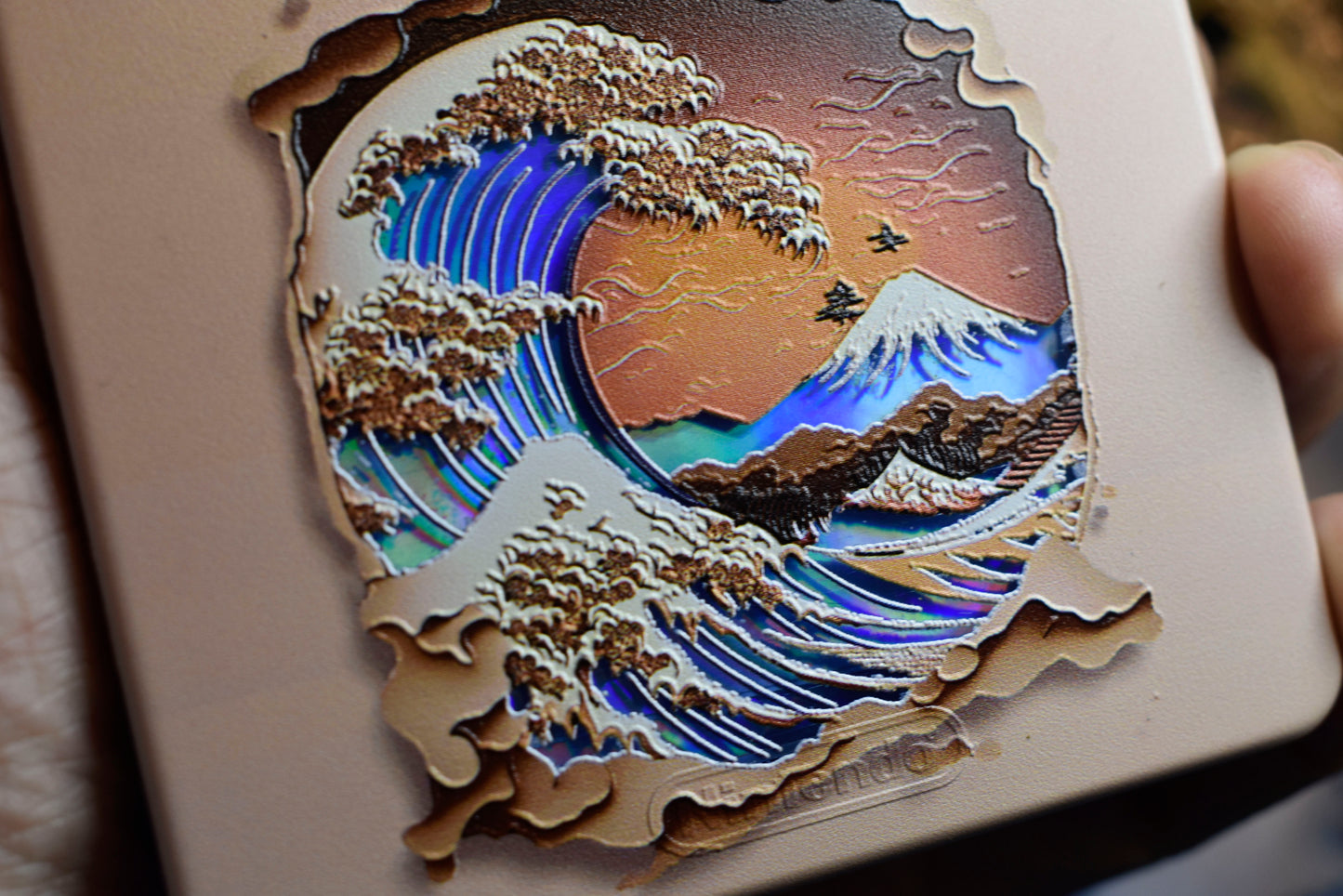 Backlit IPS GBAsp Mod Nintendo GameBoy Advance SP The Great Wave Off Kanagawa