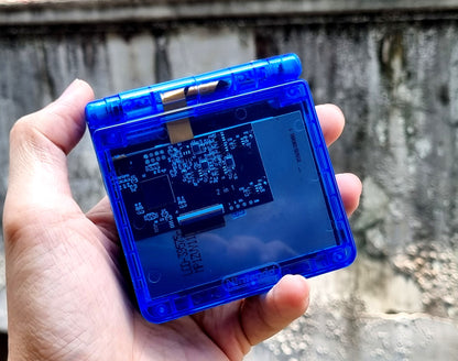 Backlit IPS GBAsp Mod Nintendo GameBoy Advance SP Mirror Clear Royal Blue