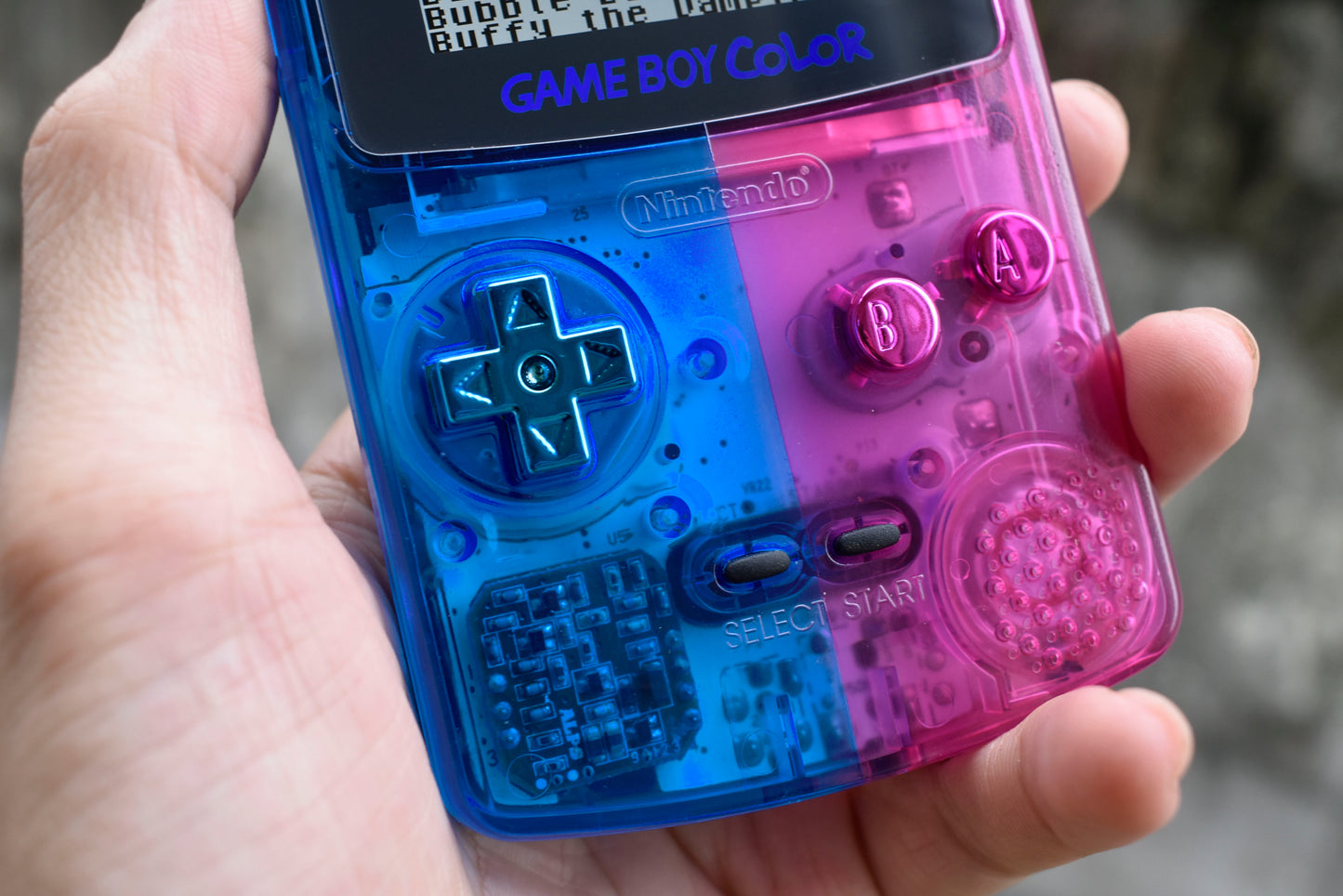 Retro Pixel IPS Q5 Game Boy Color Nintendo GBC Plus Extra Mods Half And Half Color