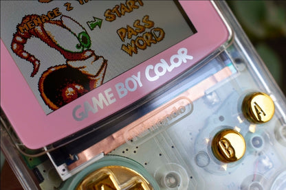 Retro Pixel IPS Q5 Game Boy Color Nintendo GBC Plus Extra Mods Crystal Clear Shell Custom Buttons