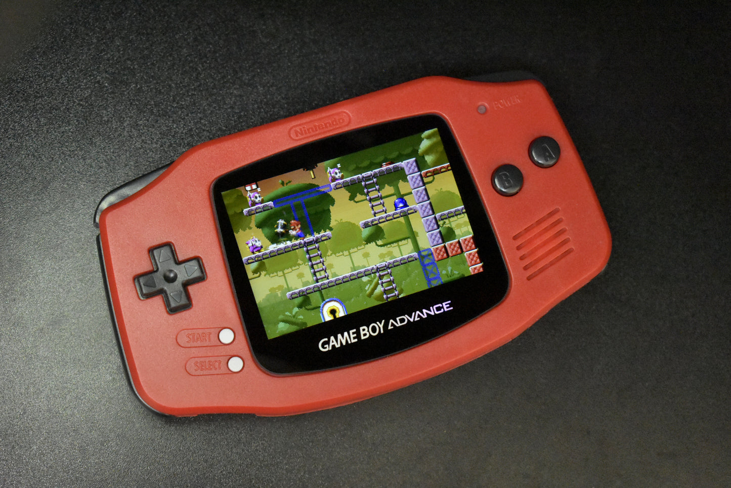 Extra Mods IPS Backlit LCD GBA Nintendo Game Boy Advance Watermelon Red